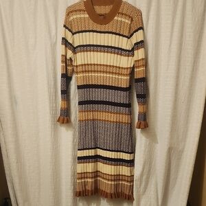 SHEIN Multicolor Long Sleeve Knit Dress